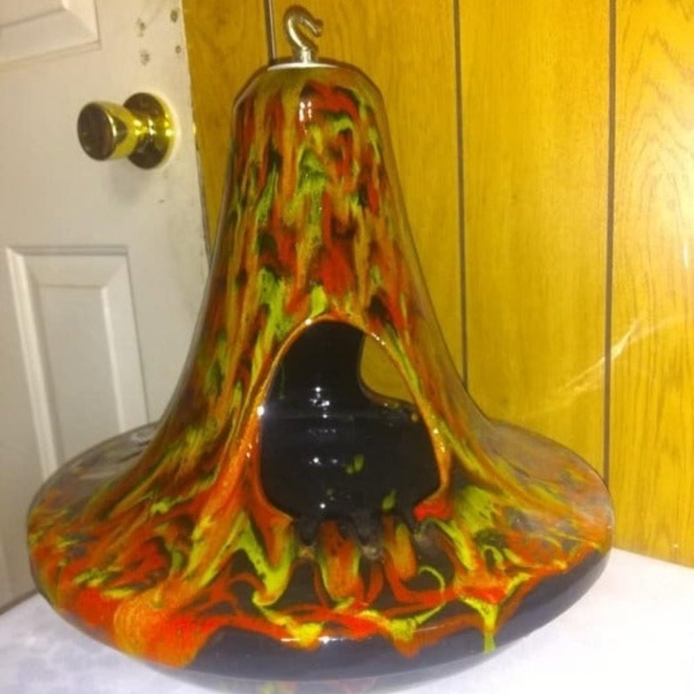 Gorgeous 1970's Large Vintage Hanging Ashtray * One Of A Kind! Colors Are Great!